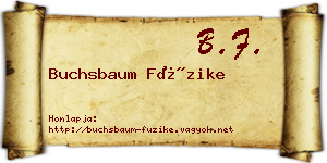 Buchsbaum Füzike névjegykártya